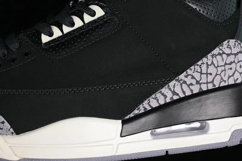 All categories Air Jordan Jordan series basketball shoes Air Jordan 3 L version Air Jordan 3 Retro "Off Noir" AJ3 Joe 3 old black cement CK9246-001